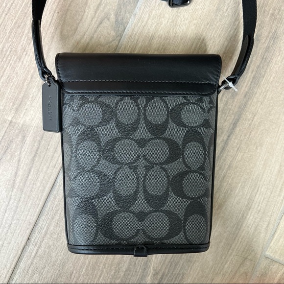 Coach Track Small Flap Crossbody In Signature Canvas - Picture 5 of 10